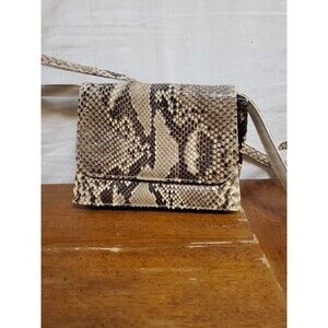 Sarian Leeds Boston Snakeskin Animal Print Crossbody Purse Mini Bag Adjustable